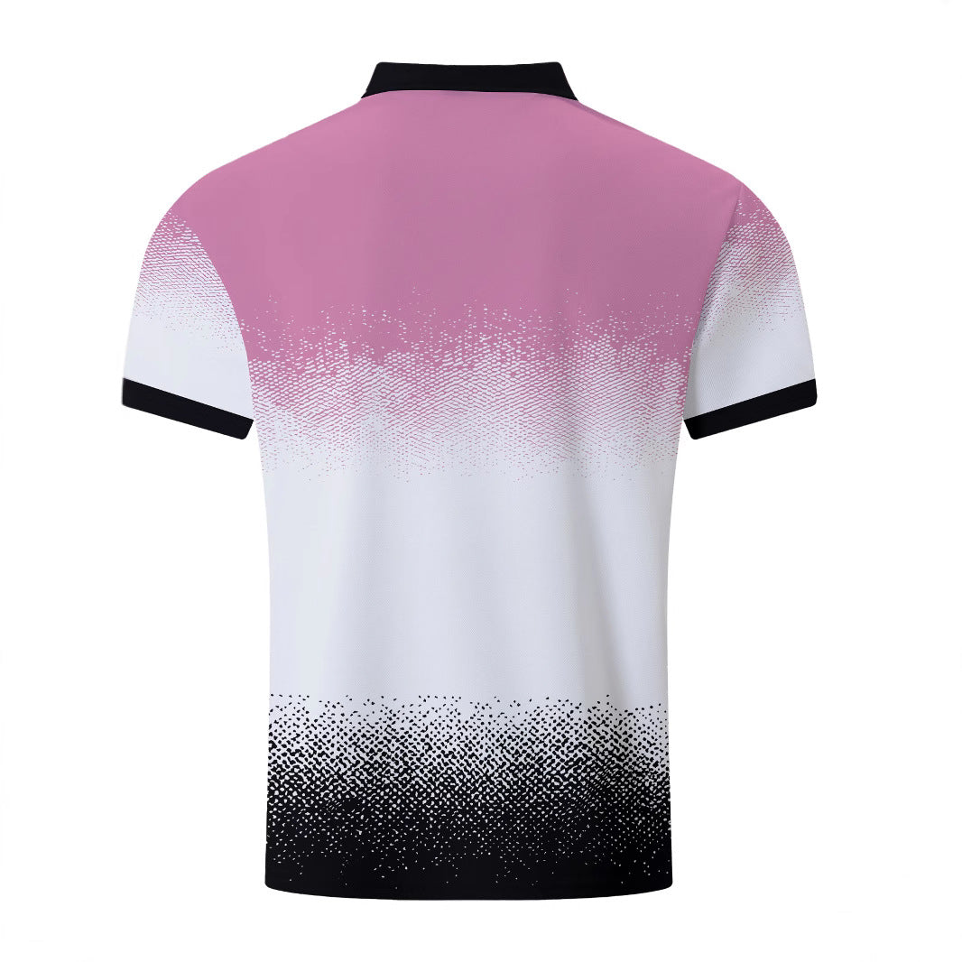 Herrer Poloshirt med moderne farvegradient og struktureret krave Stilla