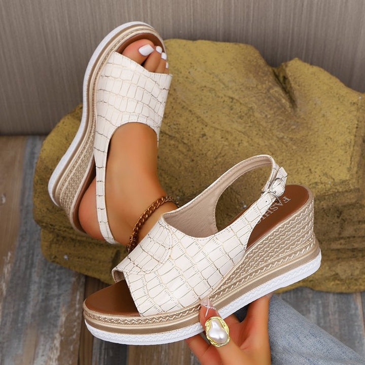 Dame Wedge-sandaler med raffineret krokodillelæder-design og skridsikker sål Stilla