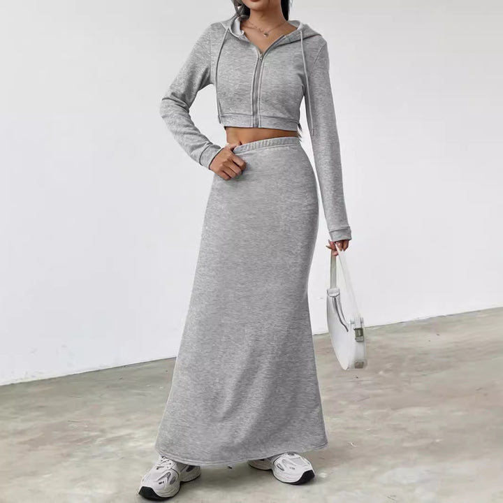 Dame Sporty Crop-Top med Maxi-Nederdel Stilla