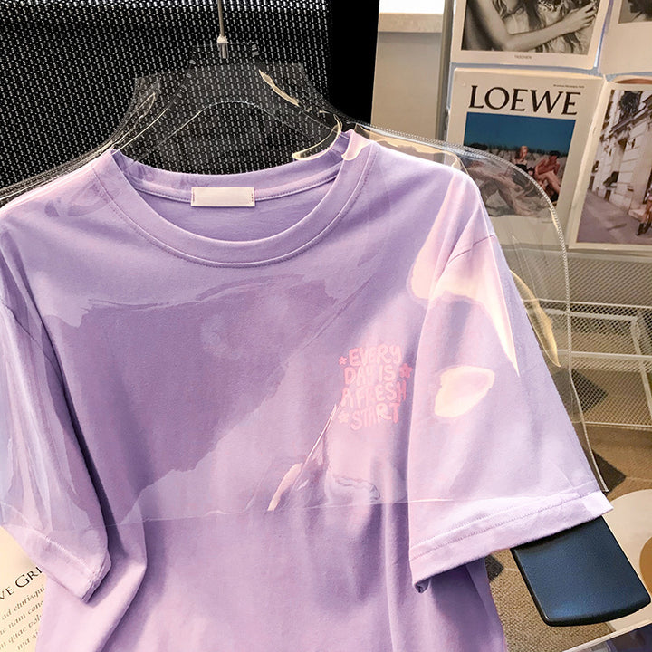 Dame T-shirt med inspirerende motiv og afslappet snit Stilla