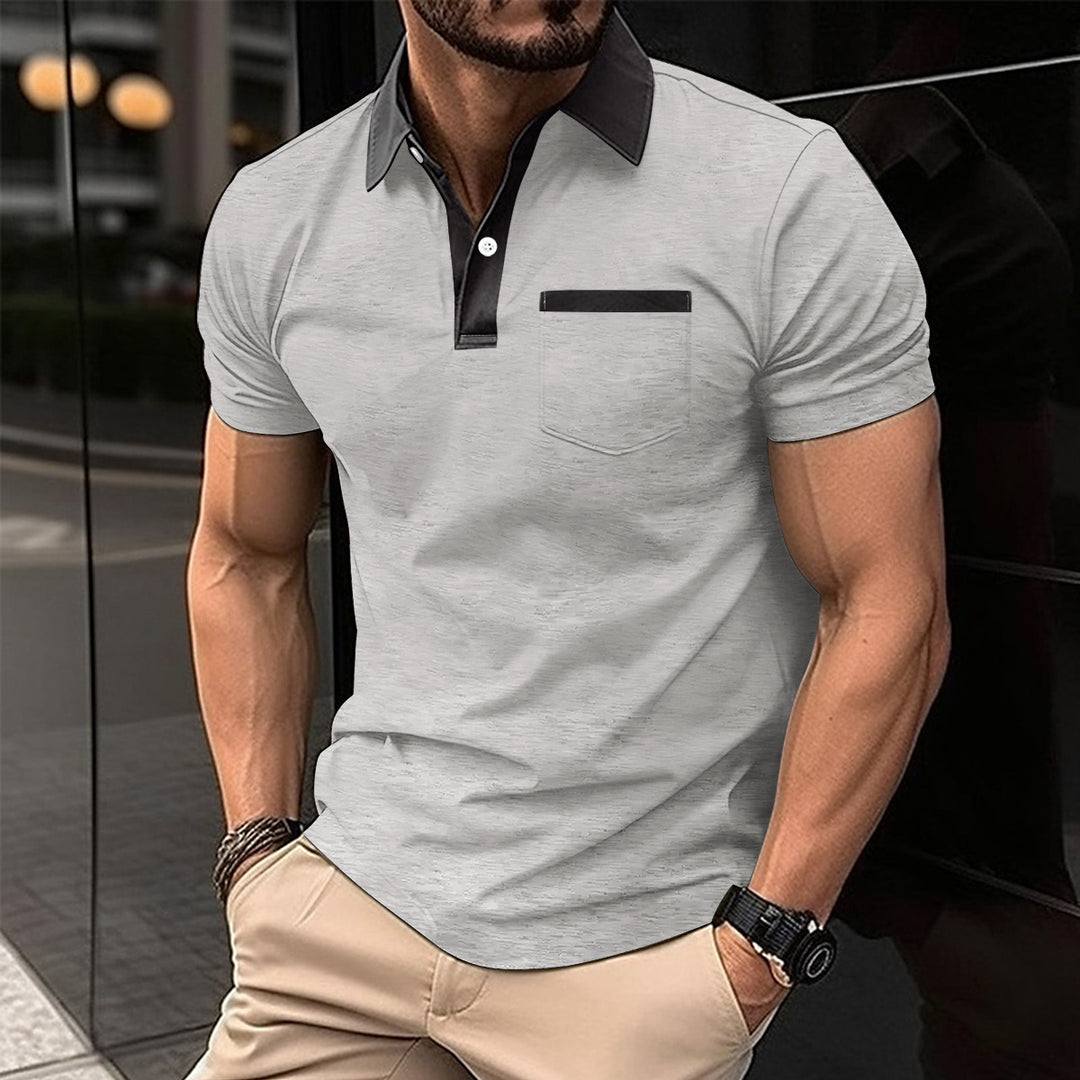 Herrer stilfuld kortærmet polo t-shirt med kontrasterende detaljer Stilla