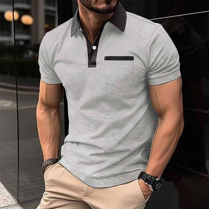 Herrer stilfuld kortærmet polo t-shirt med kontrasterende detaljer Stilla