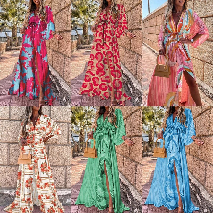 Dame maxikjole med blomsterprint Stilla