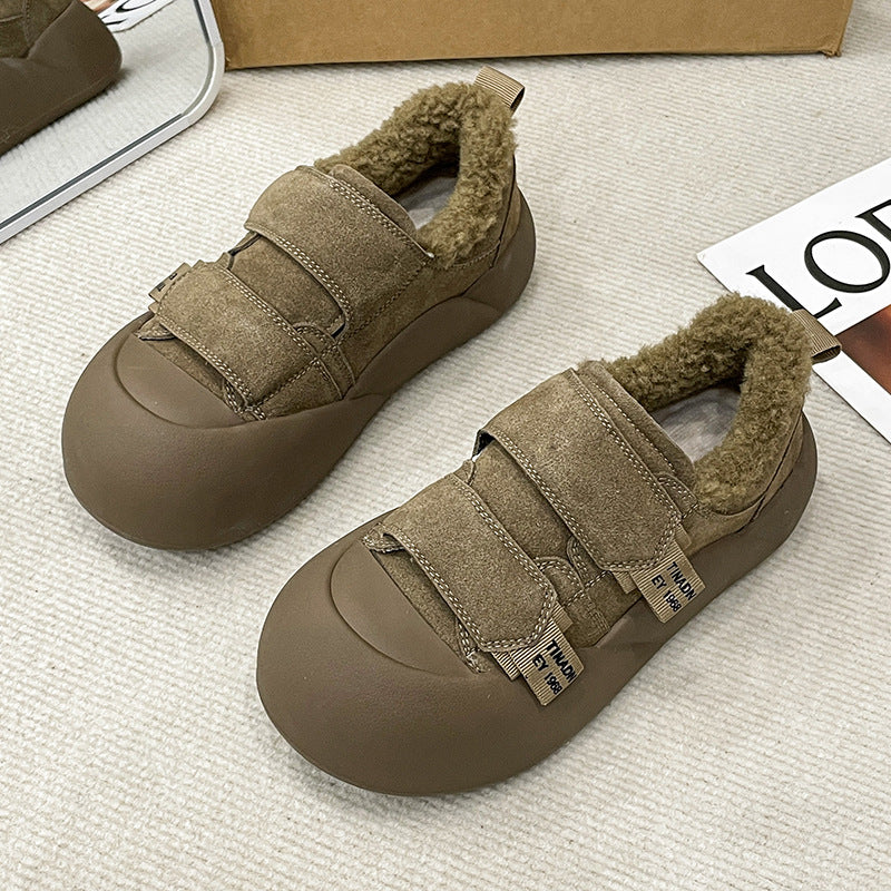 Dame Komfortable Sneakers med elastisk velcro og varmt inderfor Stilla
