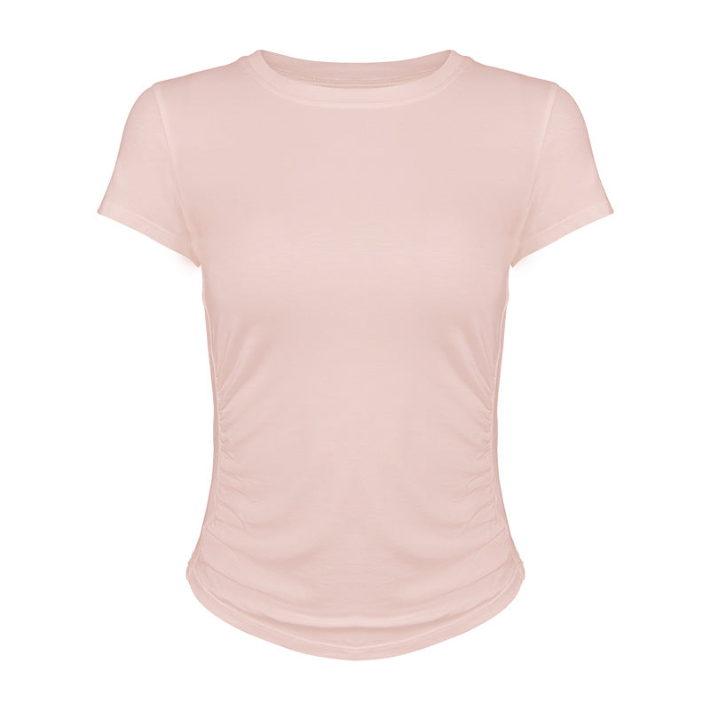 Dame fritids-T-shirt med raffineret rynkeeffekt og elastisk materiale Stilla