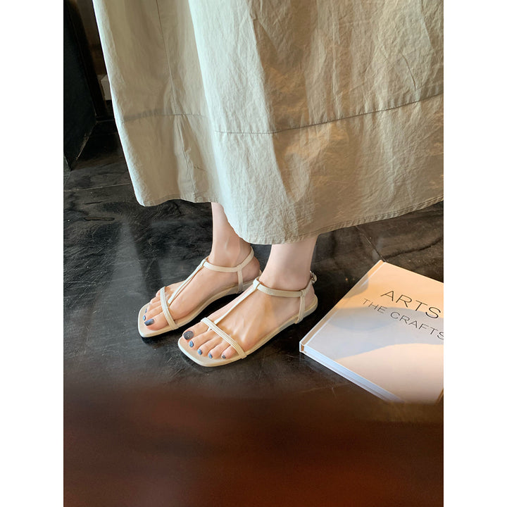 Dame Minimalistiske Flade T-Rem Sandaler Stilla