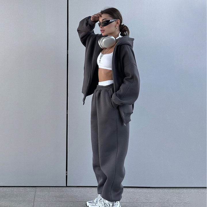 Kvindernes sporty hoodie og joggingbukser sæt Stilla