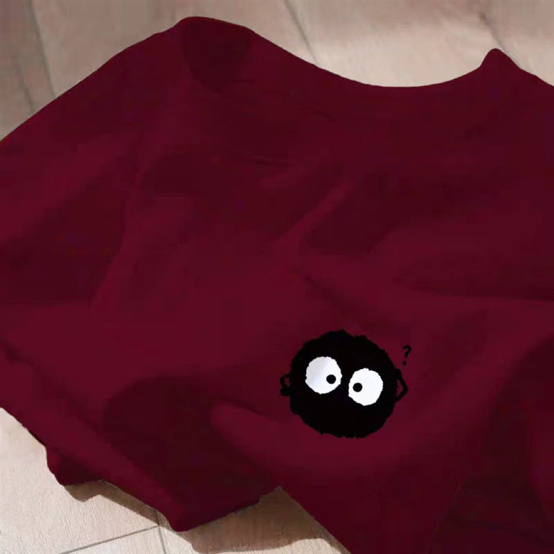 Dame T-Shirt med kreativt cartoon-motiv Stilla
