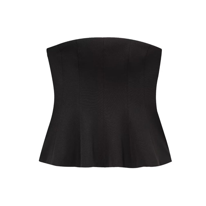 Dame Bustier-top med figursyngende snit og elegant plissering Skovae