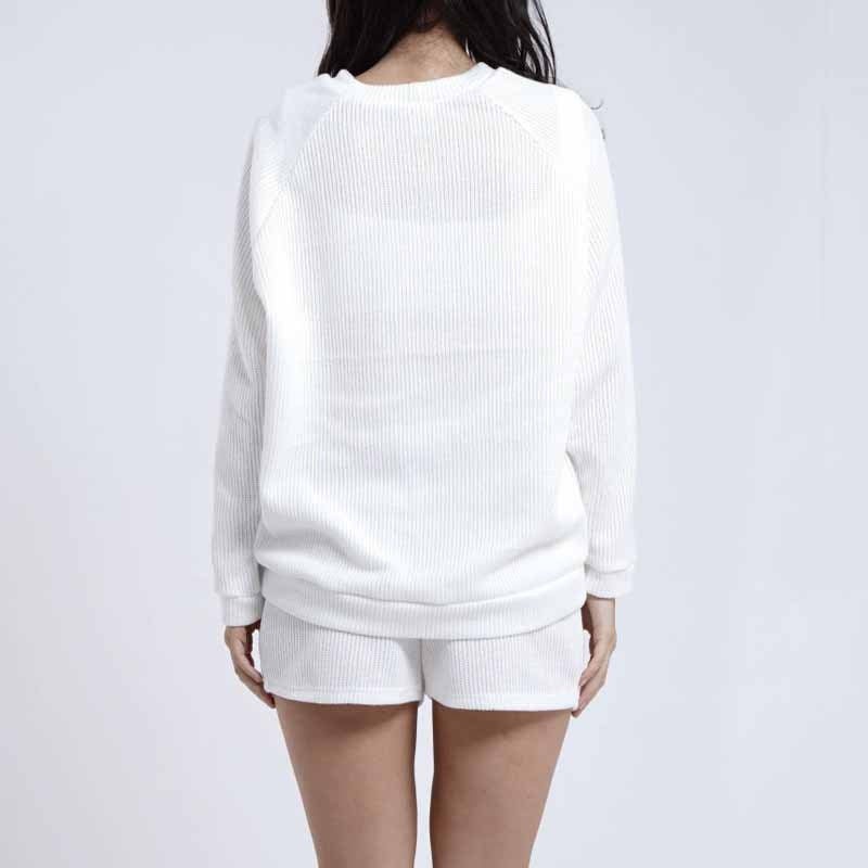 Dame afslappet sweatshirt og shorts sæt med struktureret stof Stilla