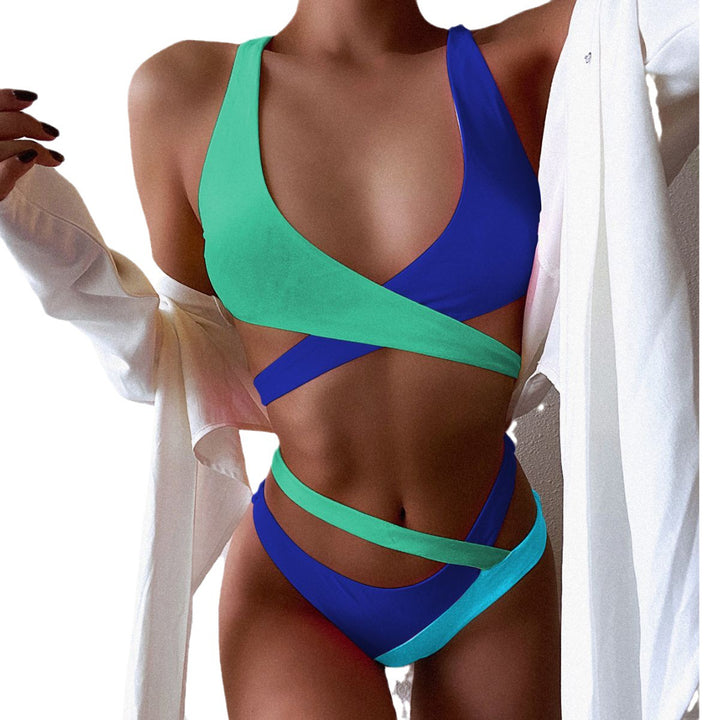 Dame bikini sæt med innovativt krydsdesign og høj snit Stilla