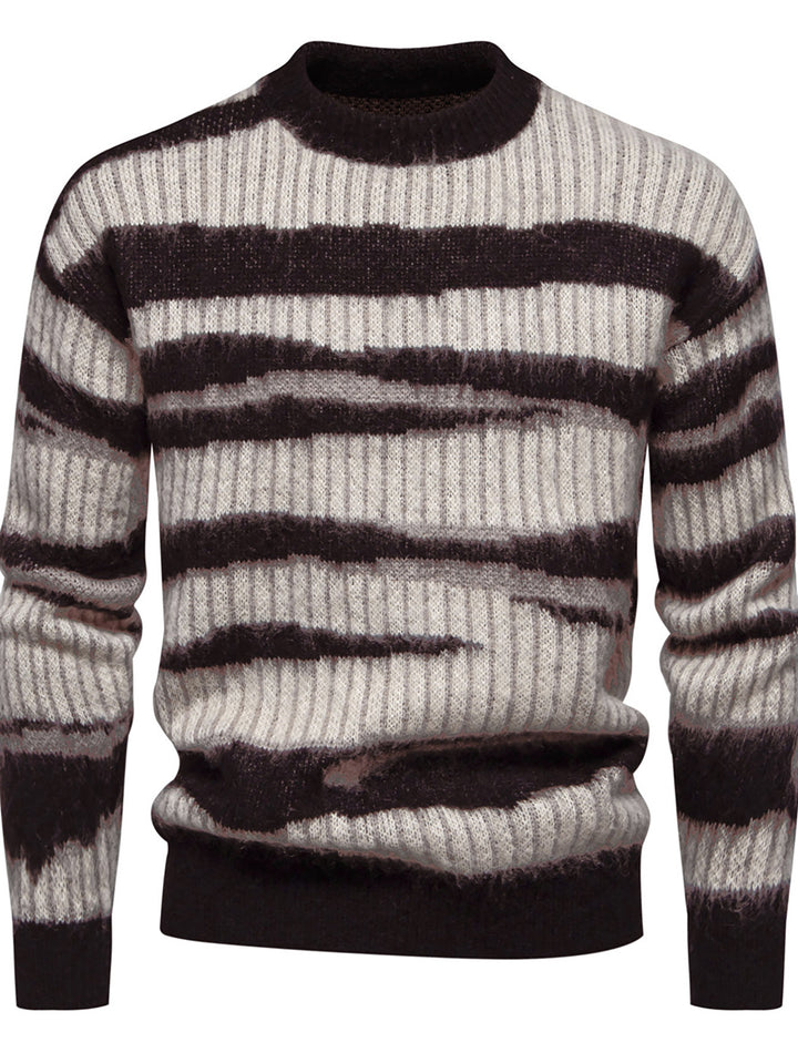 Herrer Behagelig Struktureret Stribet Sweater Stilla