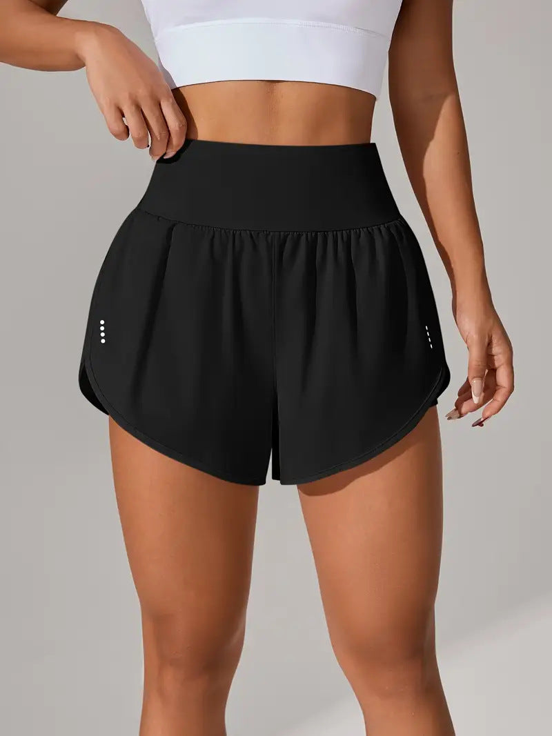 Dame Sporty Løbe shorts med strækbart liv og åndbare mesh-indsæt Stilla