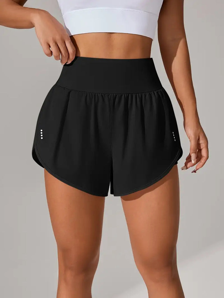 Dame Sporty Løbe shorts med strækbart liv og åndbare mesh-indsæt Stilla