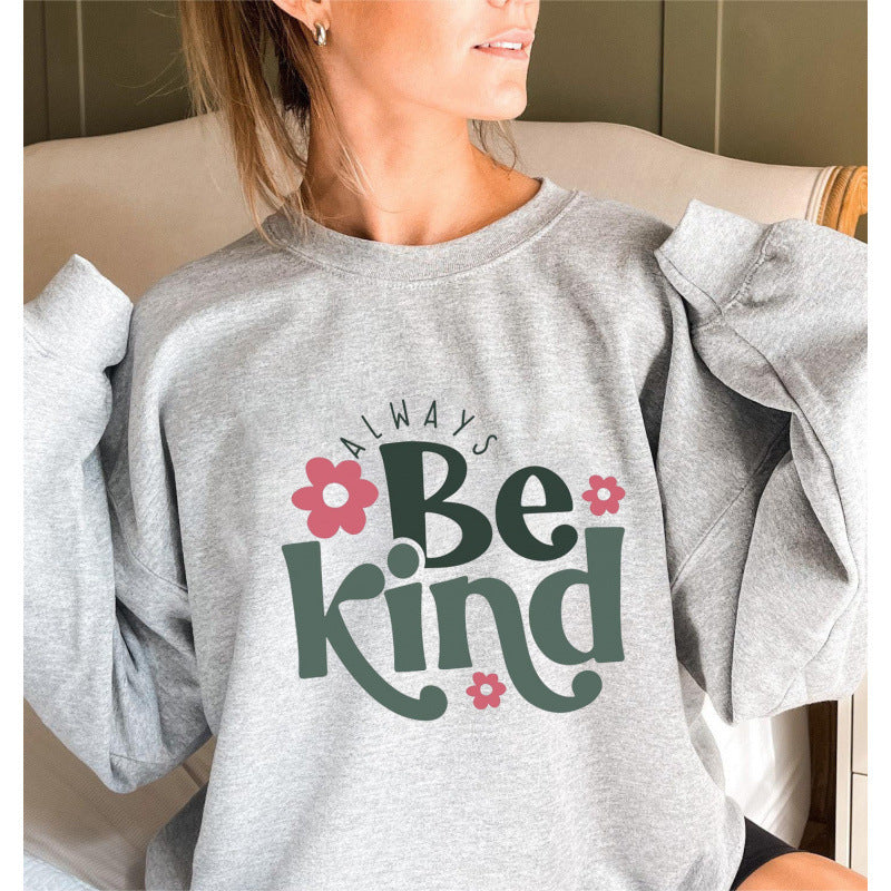 Kvinders sweatshirt med motiverende budskab og trendy puffærmedesign Stilla