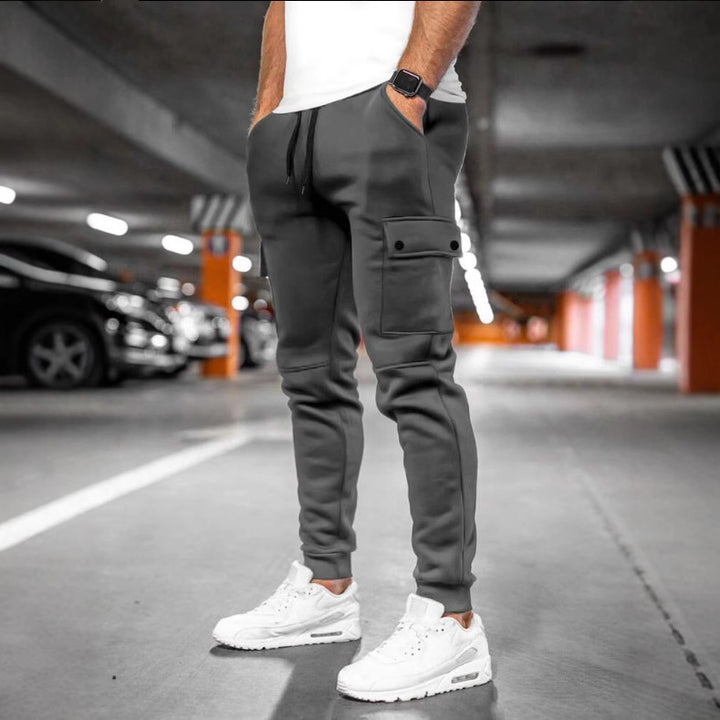 Herre moderne Cargo-joggingbukser med elastisk talje og praktiske lommer Stilla