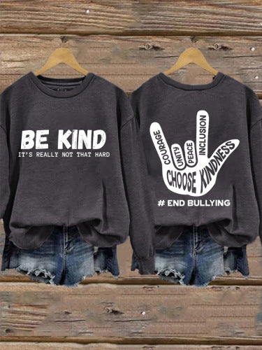 Kvinders sweatshirt med positiv besked og kreativ hånddesign Stilla