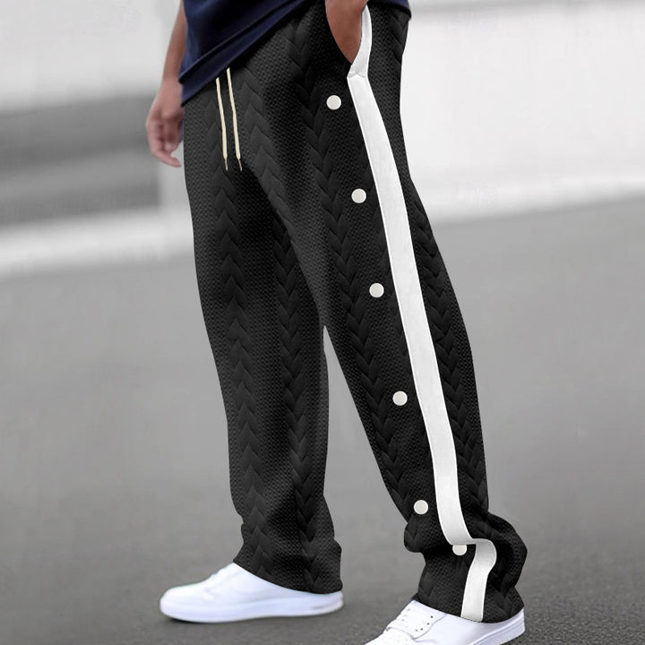 Herrer Sportslige Cargo-Joggingbukser med sideknapper og elastisk linning Stilla