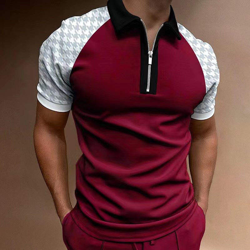 Herre Halv-lynlås Stilfuld Performance Polo T-shirt Stilla