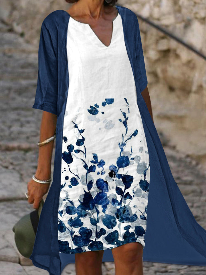 Dame let sommerkjole med blomstret design Stilla