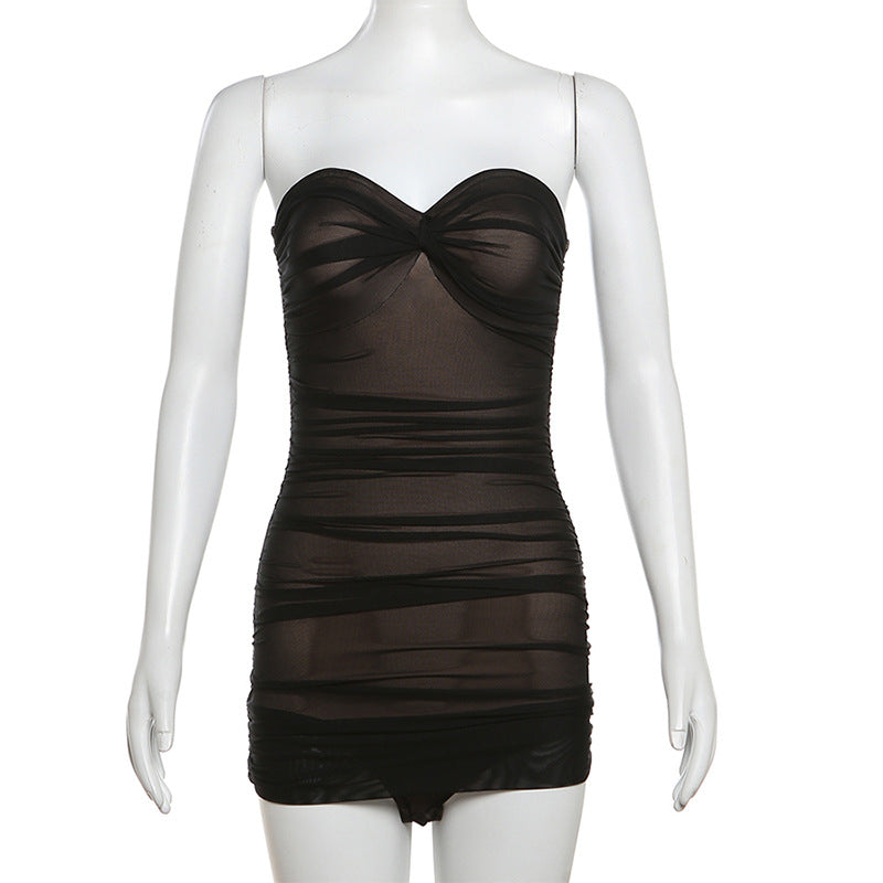 Dame Bandeau-badedragt med raffineret drapering og figurskabende design Skovae