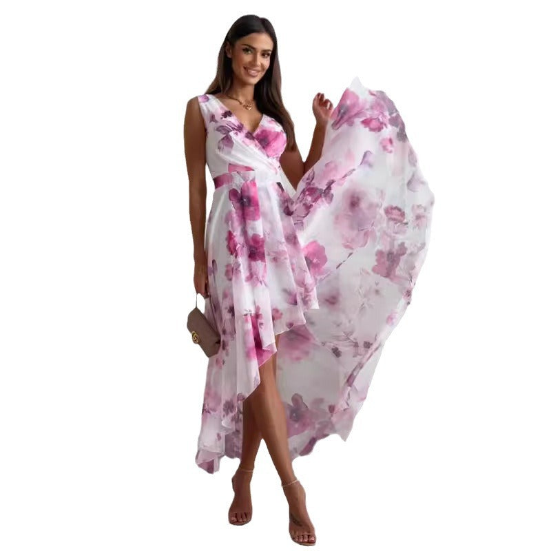Dame Høj-Lav Floral Maxi Kjole Stilla