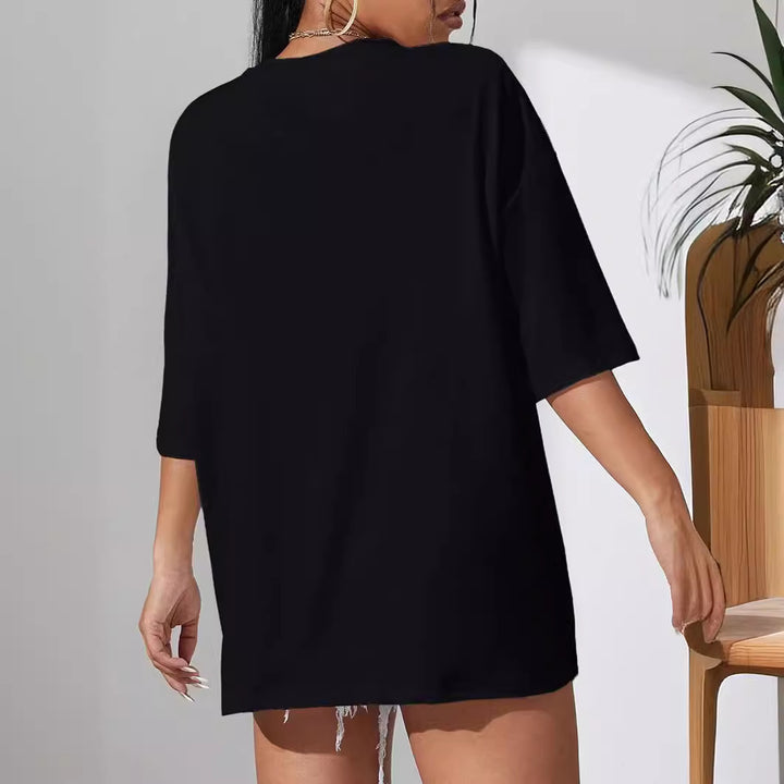 Dame Oversized T-Shirt med kreativt sol-måne-motiv Stilla