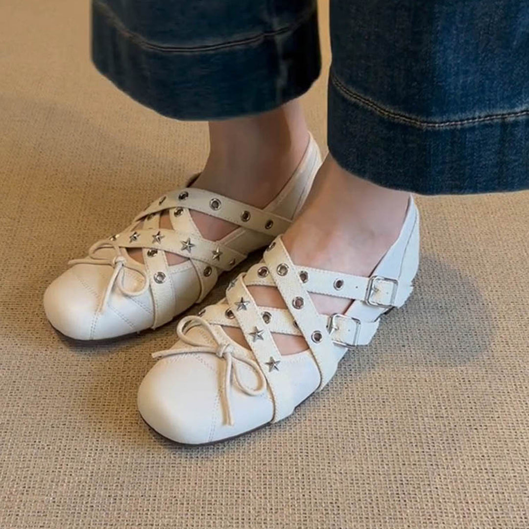 Dame Modebevidste Anklessnor Ballerinaer Stilla