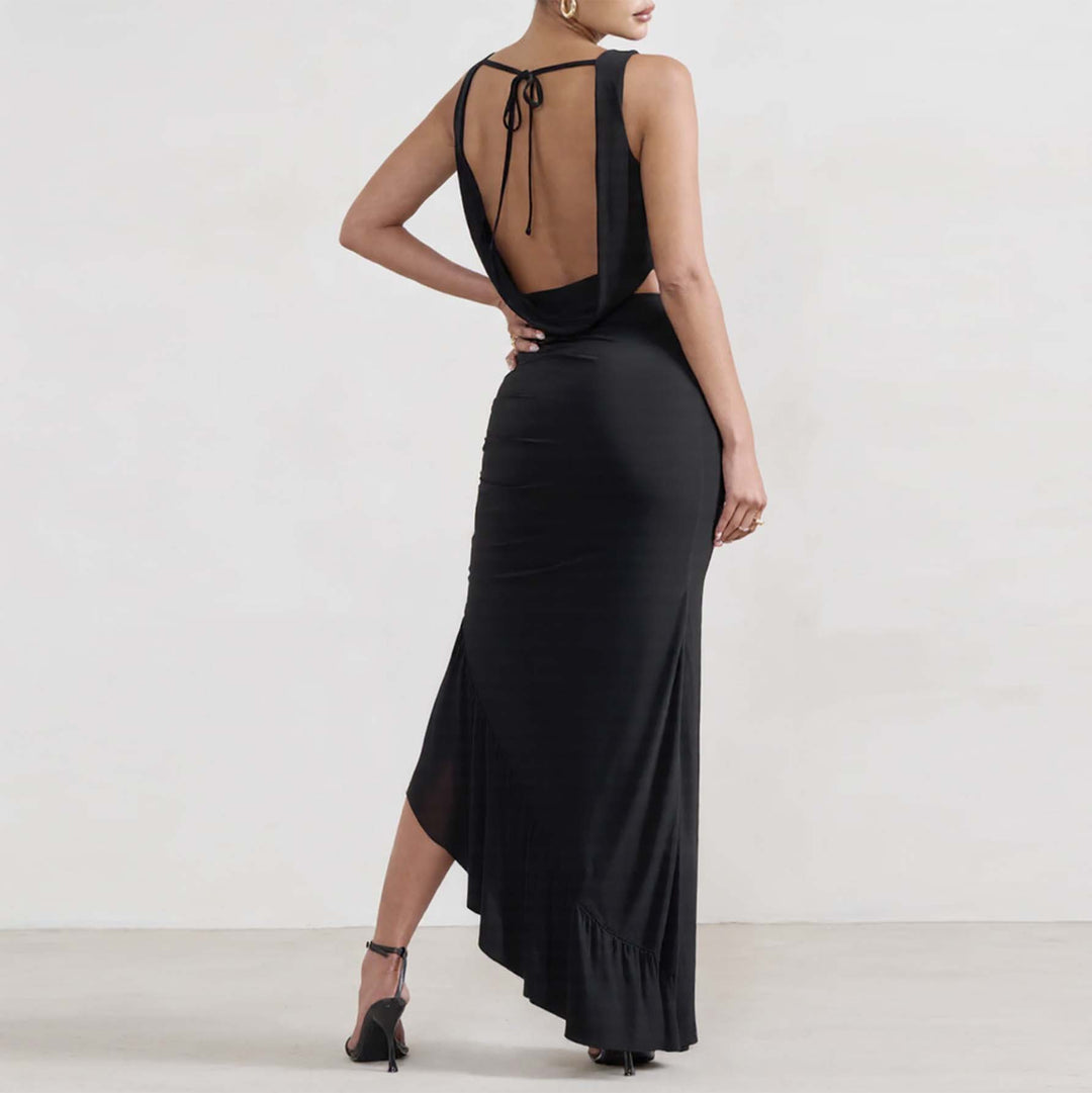 Dame Elegant Crop-Top og Maxi-Nederdel Sæt med høj slids Skovae