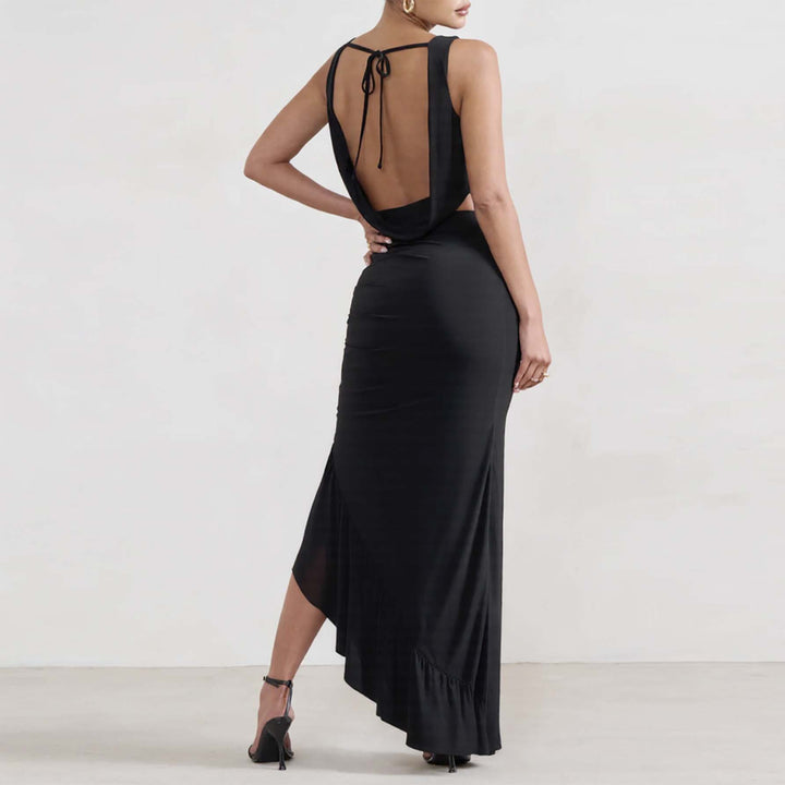 Dame Elegant Crop-Top og Maxi-Nederdel Sæt med høj slids Skovae