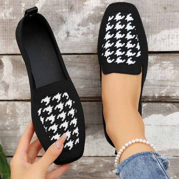 Dame elegante slippers med stilfuldt hørmønster og fleksibel sål Stilla