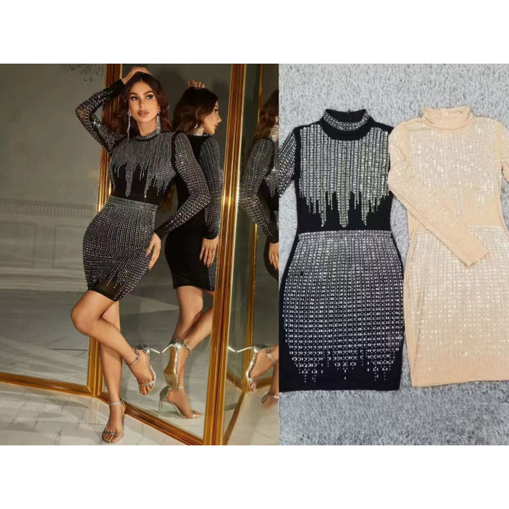 Femme Strass-dekoreret Bodycon-kjole Stilla