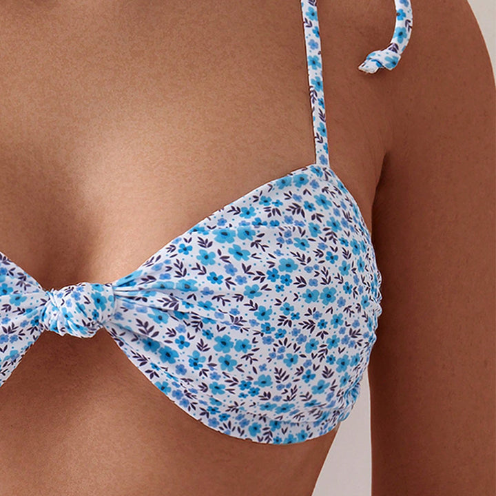 Dame Højskåret Bikini med blomsterdesign Skovae
