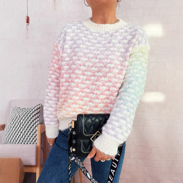 Kvindernes hyggelige strikkede sweater med tekstureret mønster Stilla