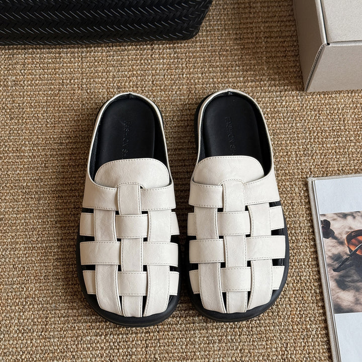 Femme Vævet Læder Slide Sandaler Stilla