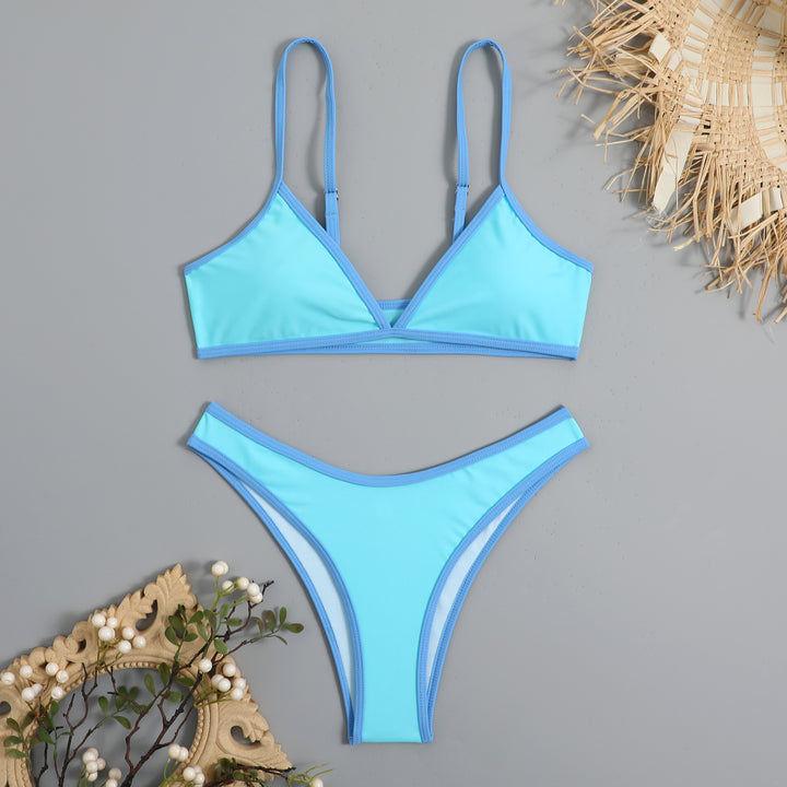 Dame justerbart trekant-bikini-sæt med sporty detaljer Stilla