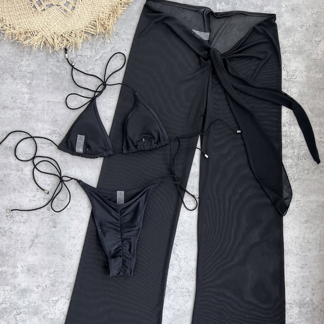 Dame bikini-sæt med trendy gennemsigtig strandbukser og justerbare stropper Stilla