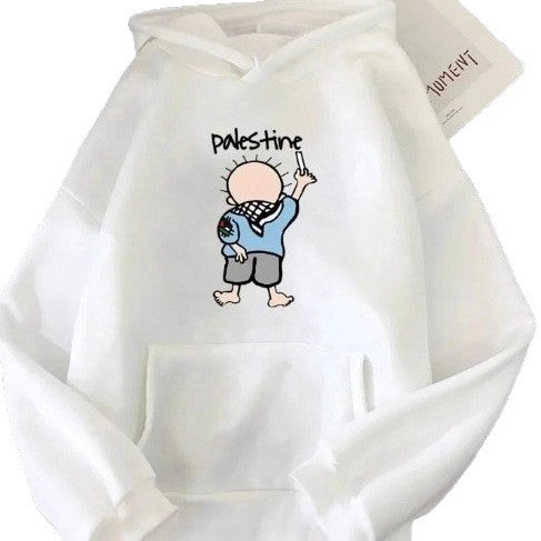 Dame hoodie med kreativt illustreret design Skovae
