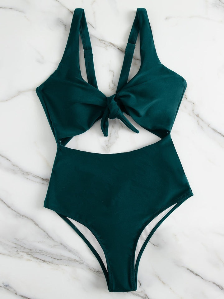 Dame Knot Front Højskåret Bikini Sæt Stilla