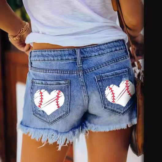 Kvindernes denimshorts med frayed kant og afslappet ødelagt look Stilla