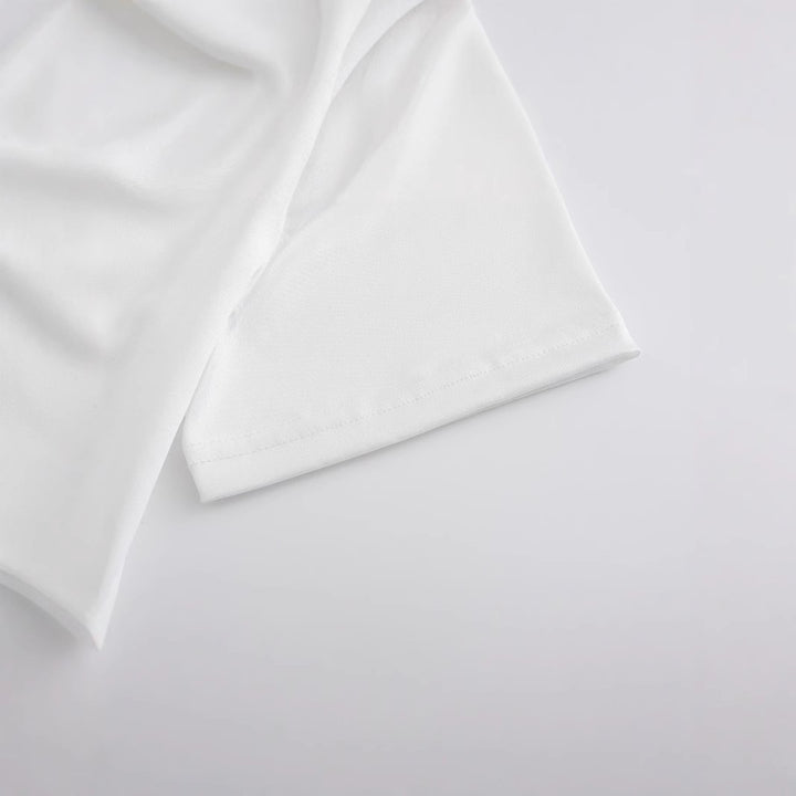 Dame Crop-T-shirt med kreativt fritidsdesign Skovae