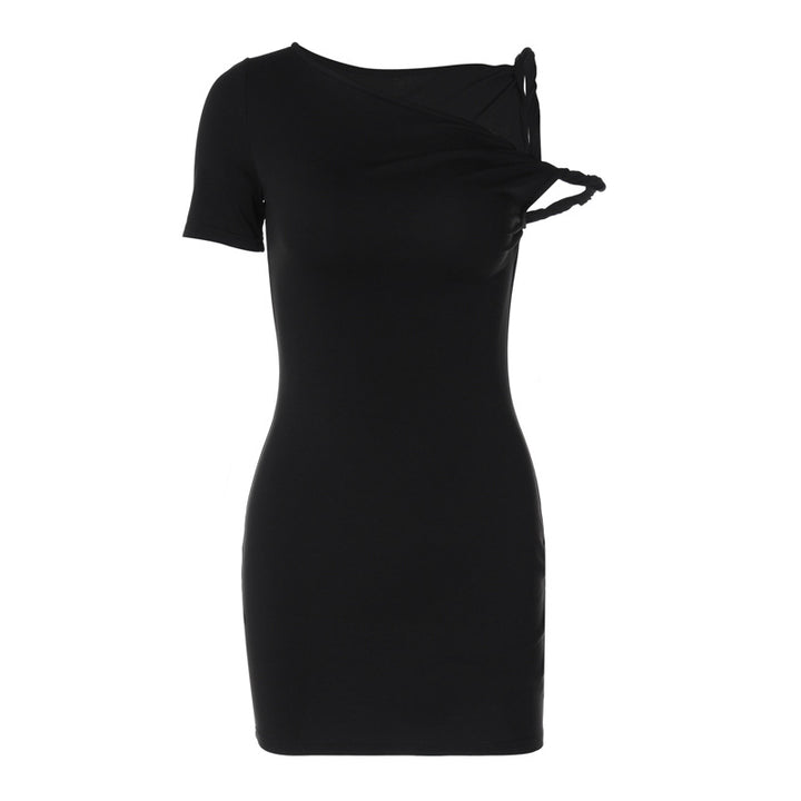 Dame sporty minikjole med asymmetrisk snit og fint bånddesign Stilla