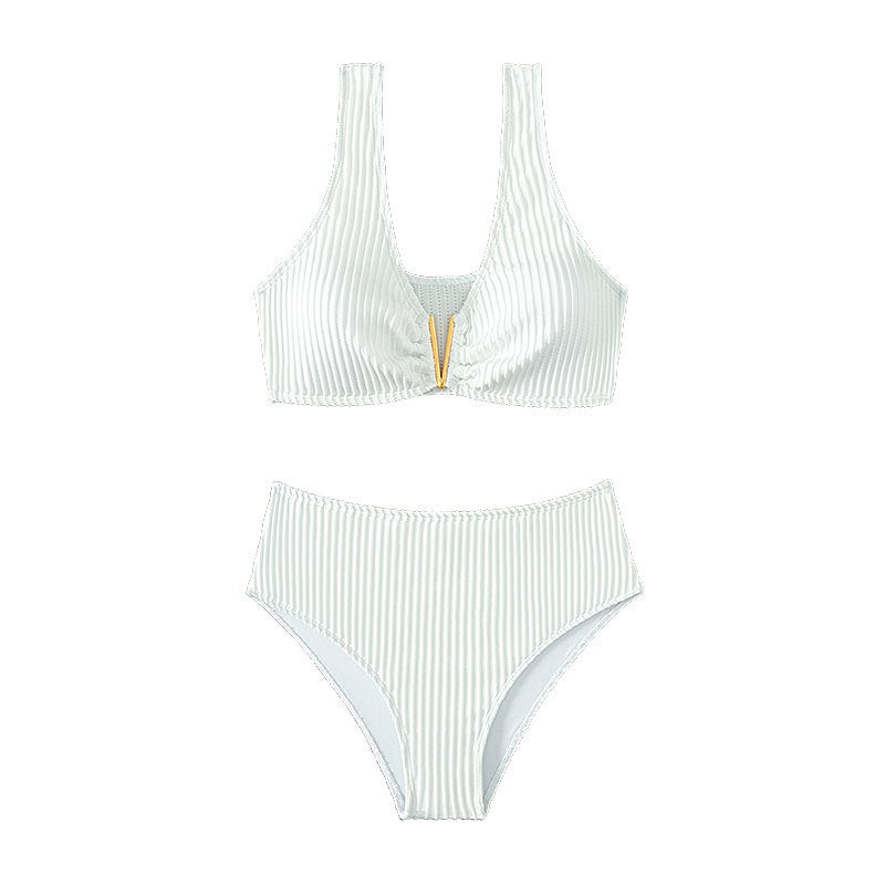 Damer Højttaljede Bikini sæt med struktureret top Skovae