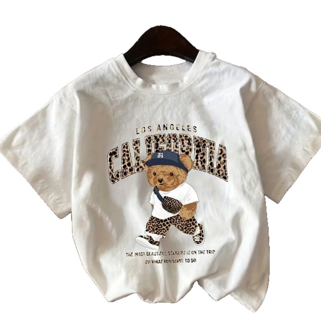 Dame T-shirt med kreativ bjørnedesign og afslappet Californien-design Stilla
