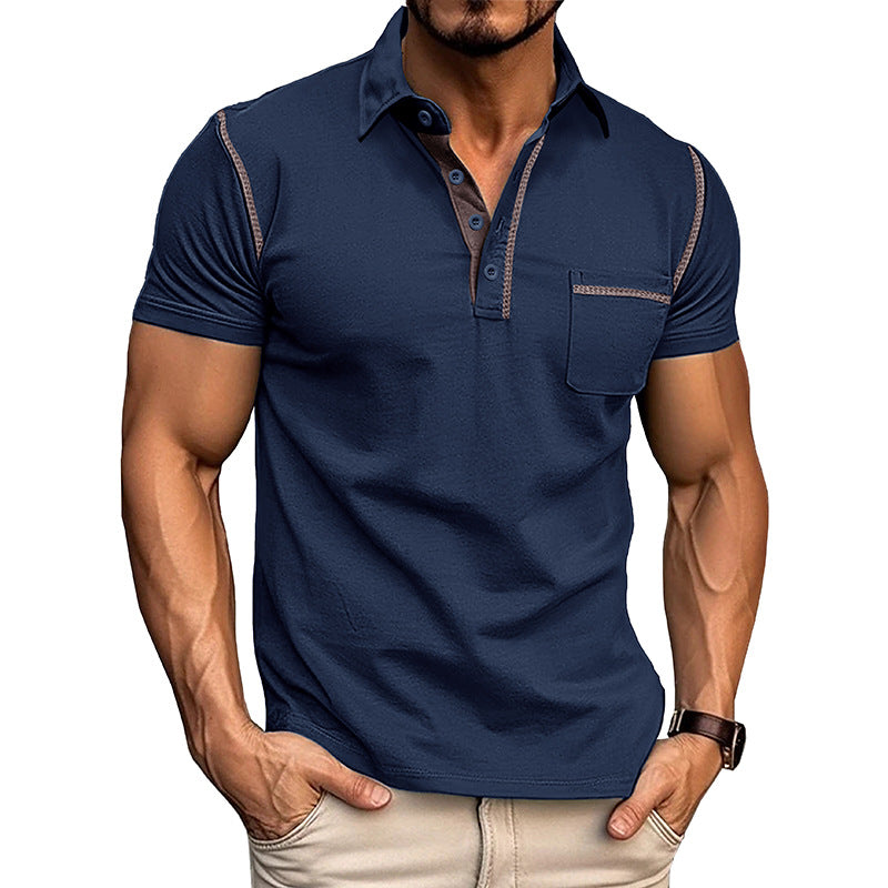 Herren kortærmet polo t-shirt med moderne snit og praktisk brystlomme Stilla