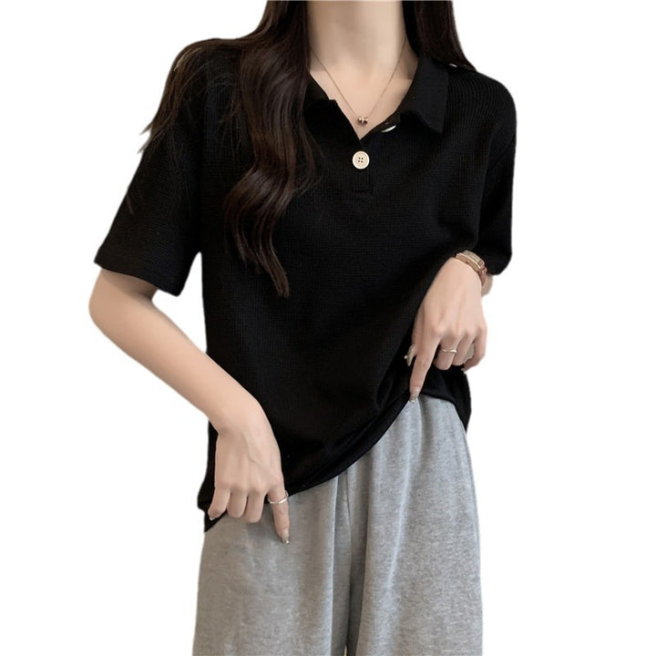 Femme Waffle Strik Polo-Shirt Stilla
