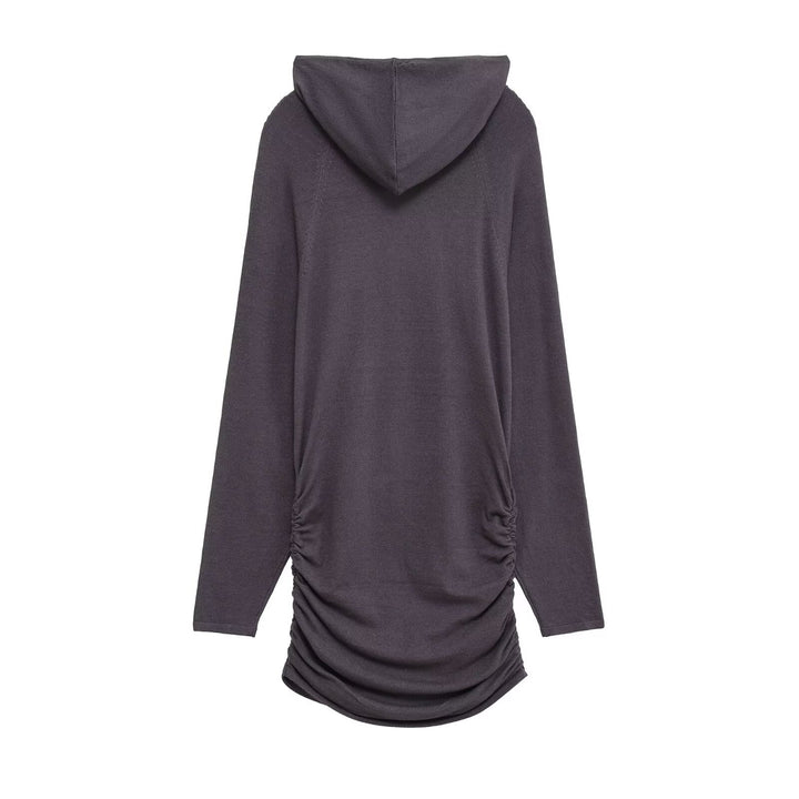 Dame moderigtigt longsleeve med hætte og flæsedetaljer Stilla