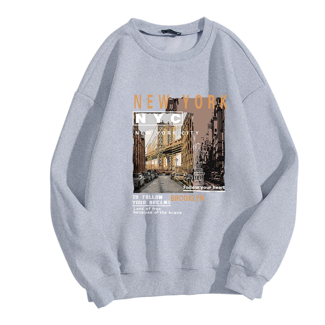 Damer komfortabel sweatshirt med NYC motiv Skovae