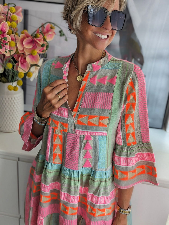 Stilla | Boho Kjole Lucía Med Etnisk Tryk