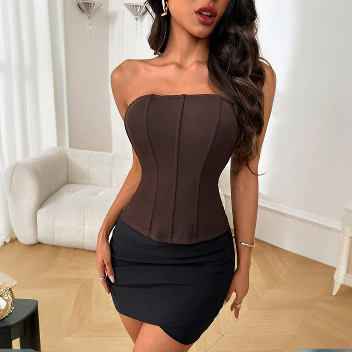 Dame Bustier-top med figurskabende design Skovae